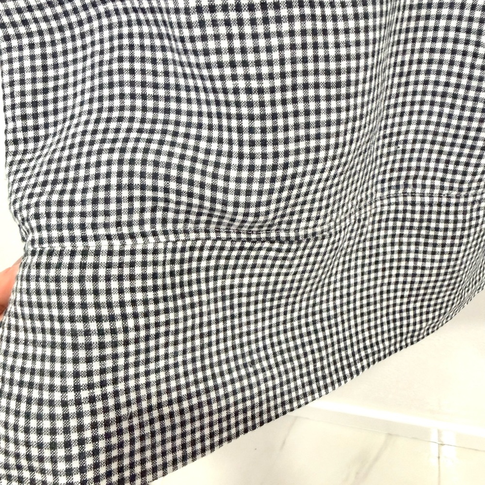 Quince 100% LINEN Gingham Sleeveless Button Front Dress L - Picture 7 of 11